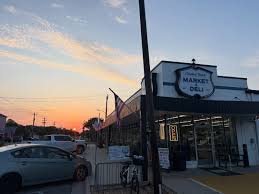 Sunset over Carolina Beach Market & Deli